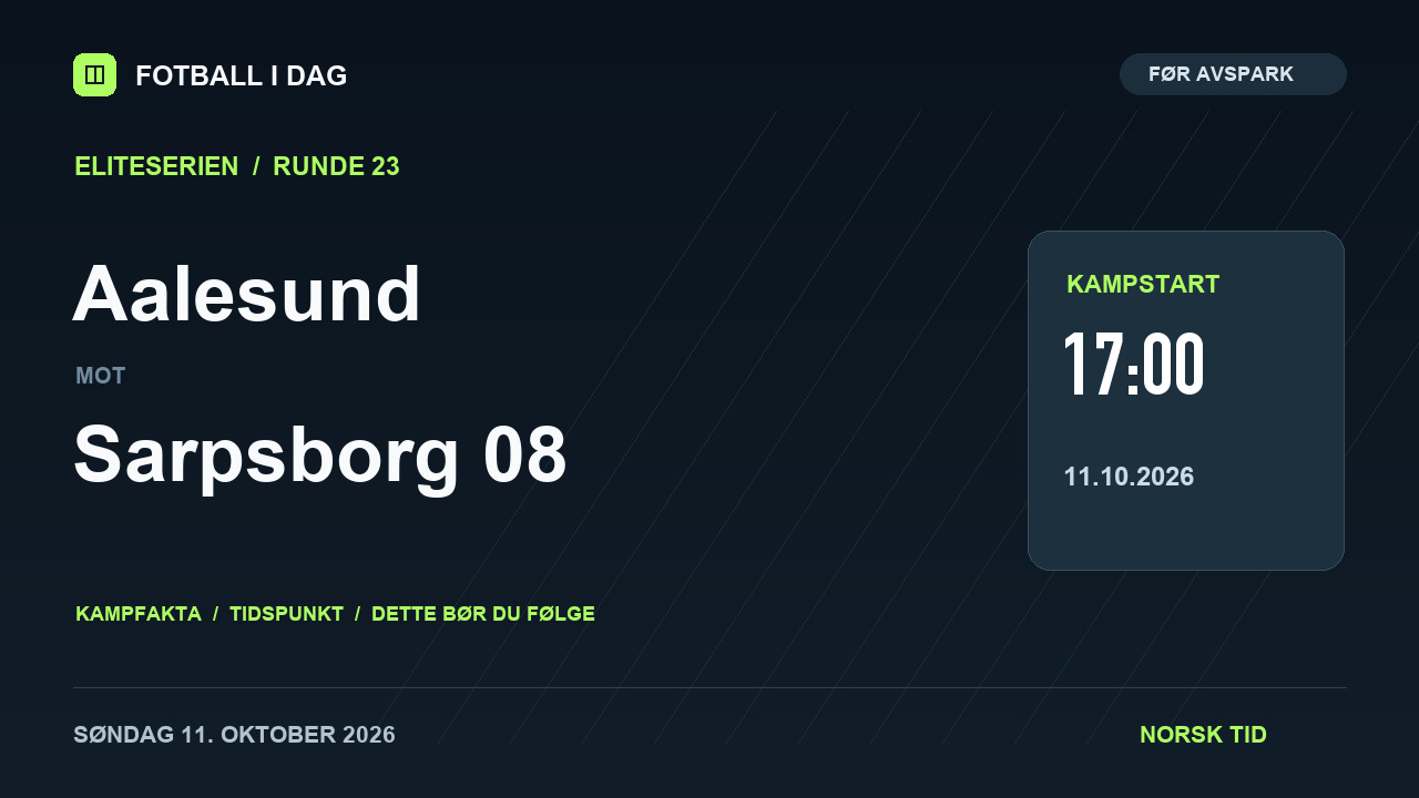 Aalesund – Sarpsborg 08 – kampvideo
