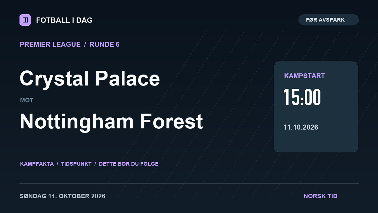 Crystal Palace – Nottingham Forest – kampvideo