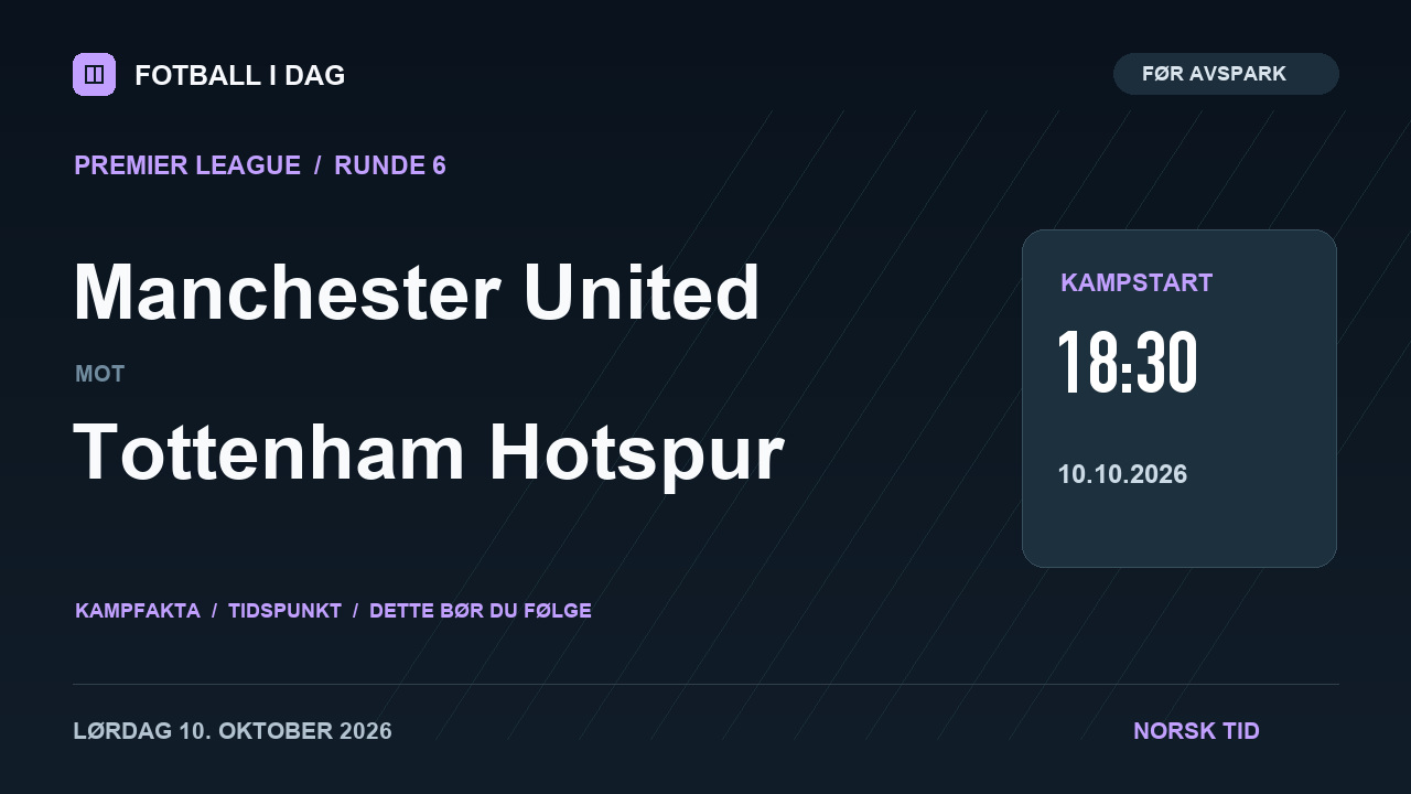 Manchester United – Tottenham Hotspur – kampvideo