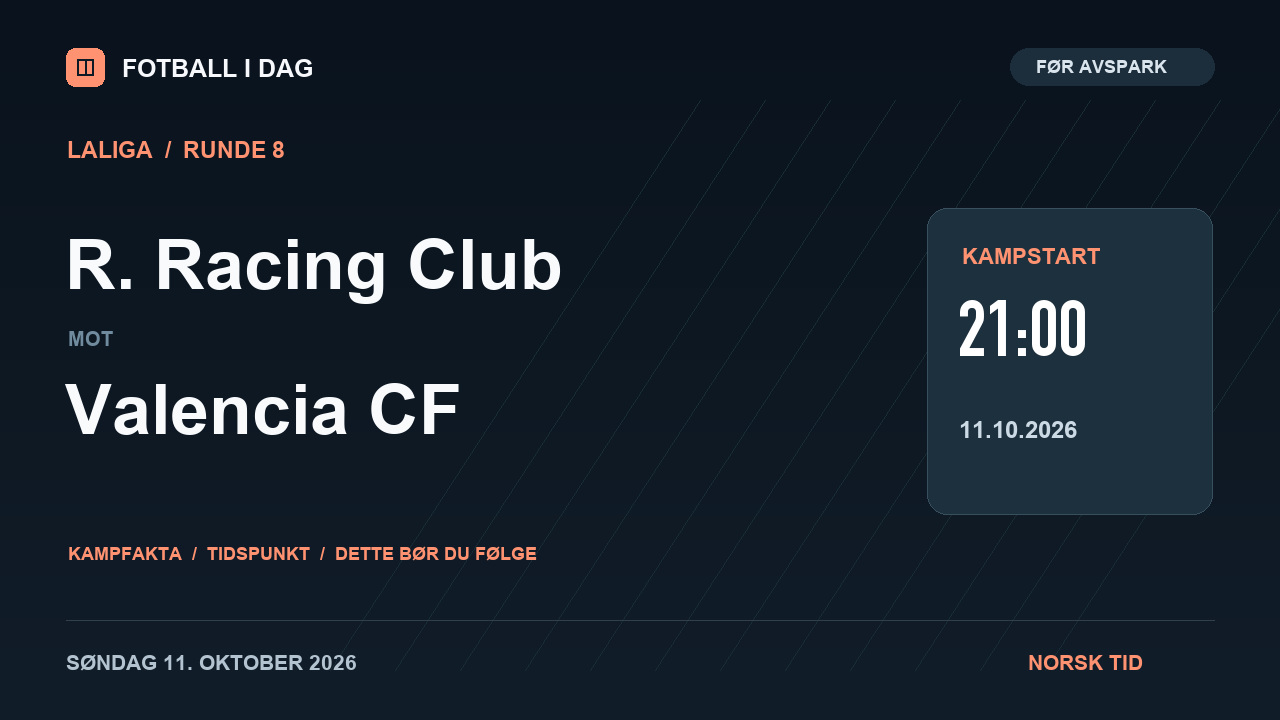 R. Racing Club – Valencia CF – kampvideo