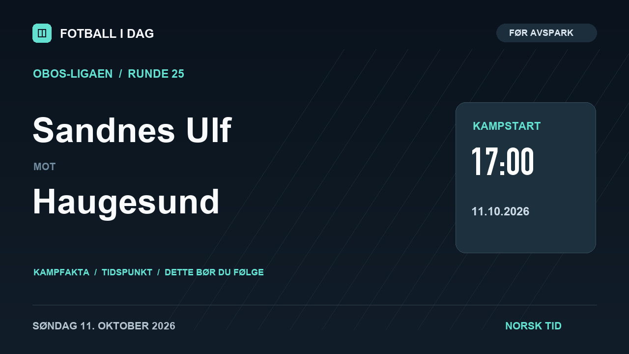 Sandnes Ulf – Haugesund – kampvideo