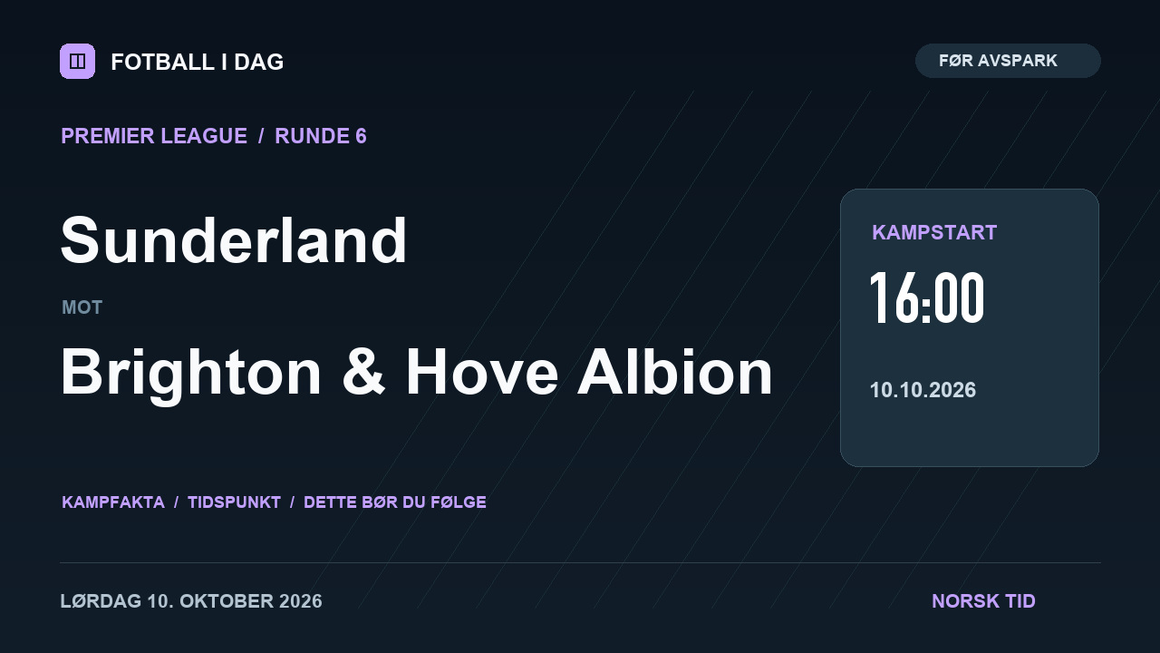 Sunderland – Brighton & Hove Albion – kampvideo